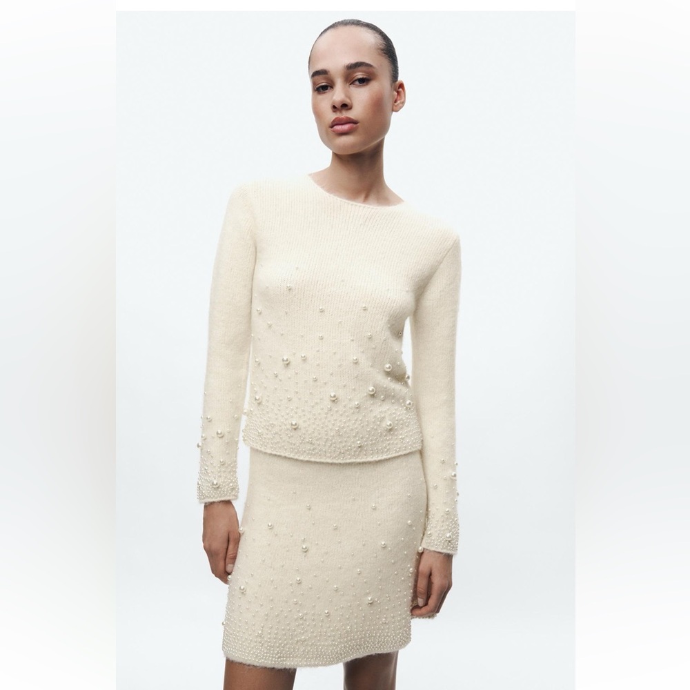 PEARL KNIT MINI SKIRT - Picture 5 of 9